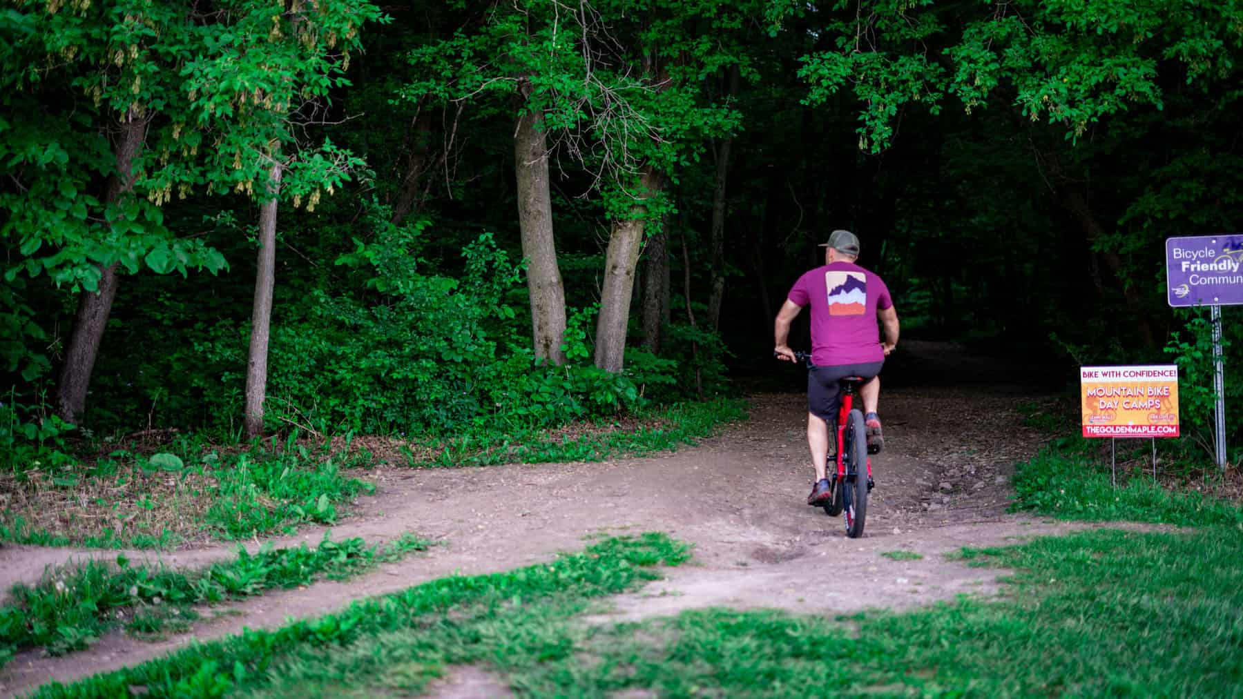 Biking on White Tail Ridge trails near River Falls. (Photo: Kate Wright, Wild Rivers Conservancy)