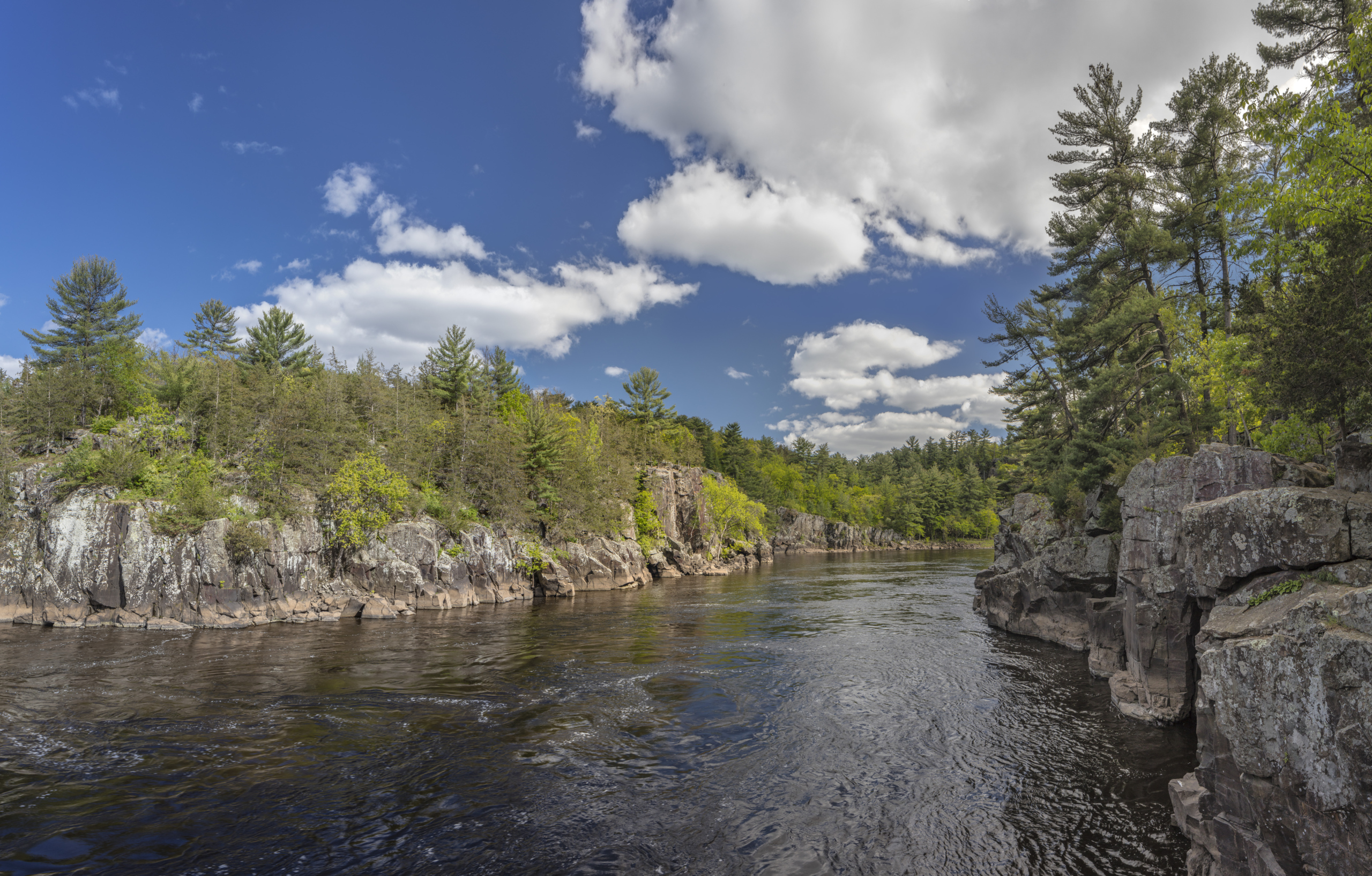 Rocky banks frame the St. Croix River